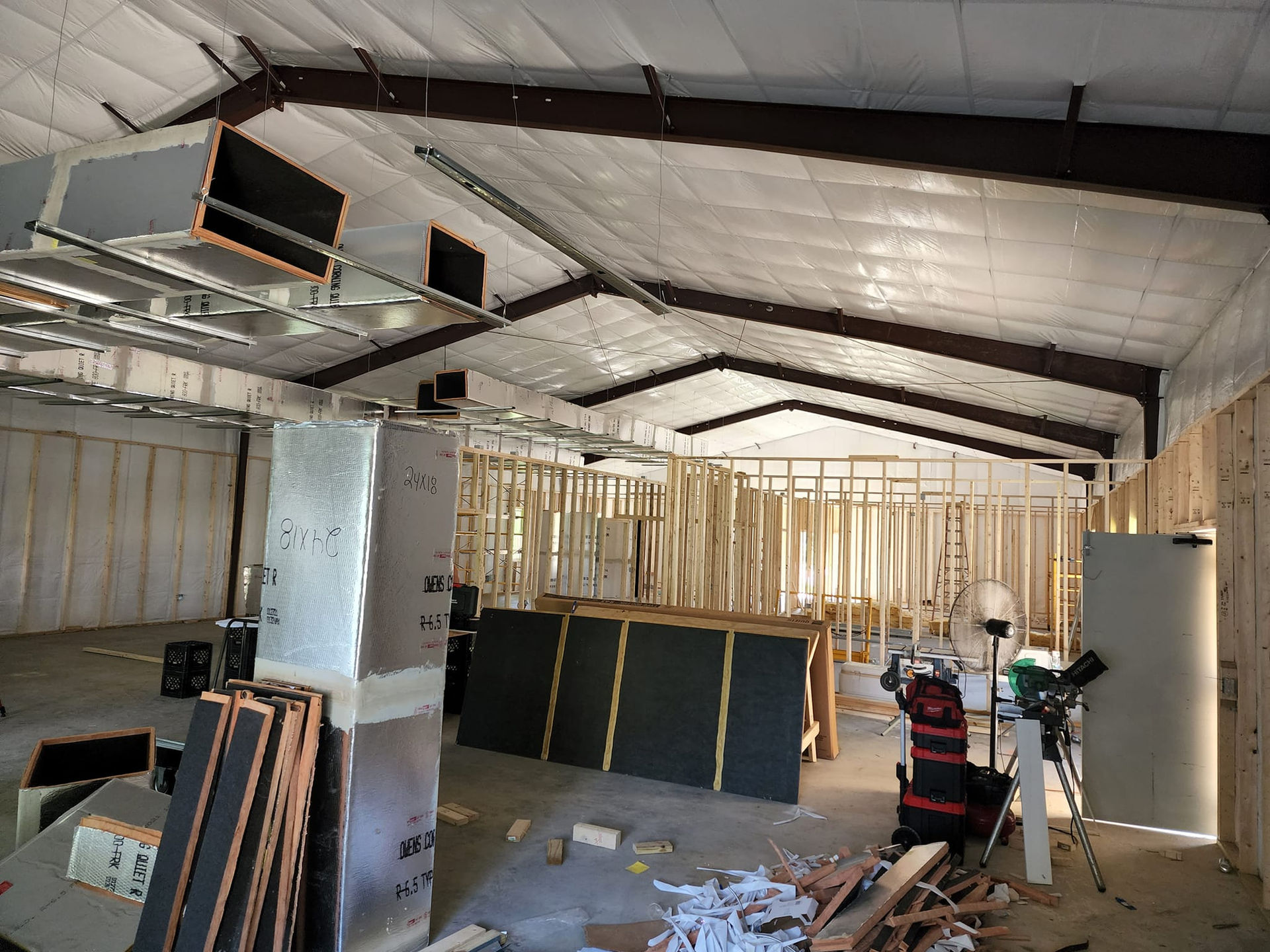 Electrical buildout inside a shop